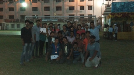 Students after winning medals on Annual Sports Day